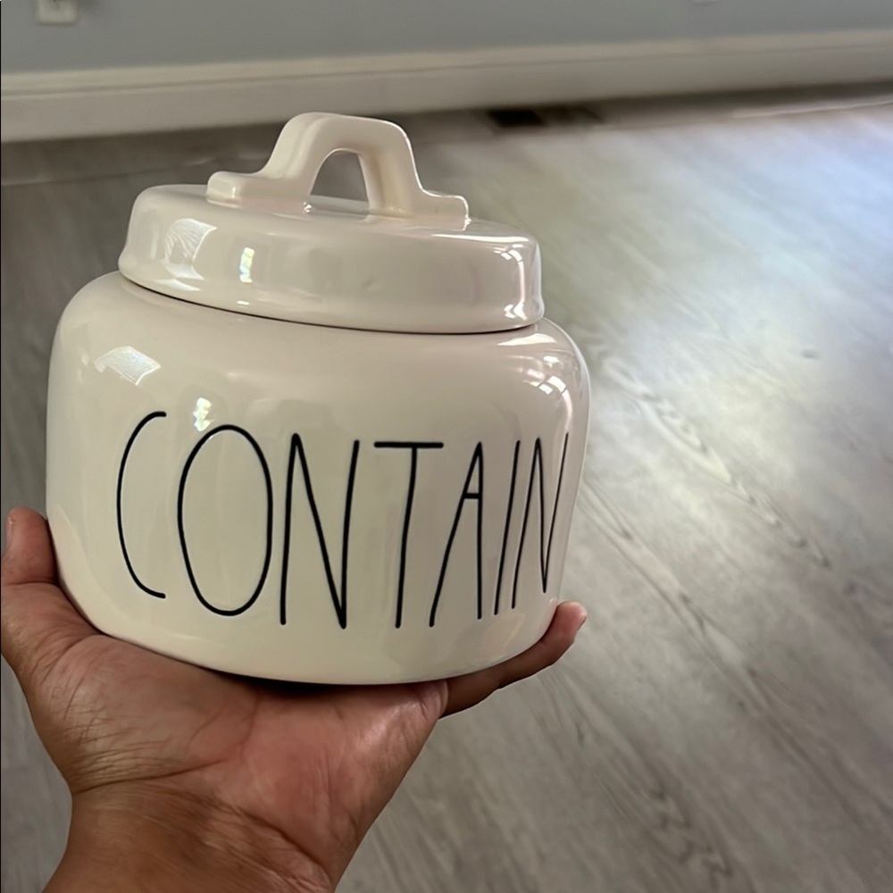 Rae Dunn Cream Ceramic Storage Jar